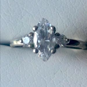 Sterling Silver/Cubic Zirconia Marquise Ring
